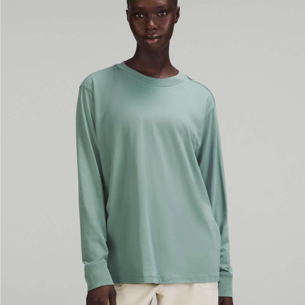 Lululemon All Yours Cotton Long Sleeve Shirt in Tidewater Teal